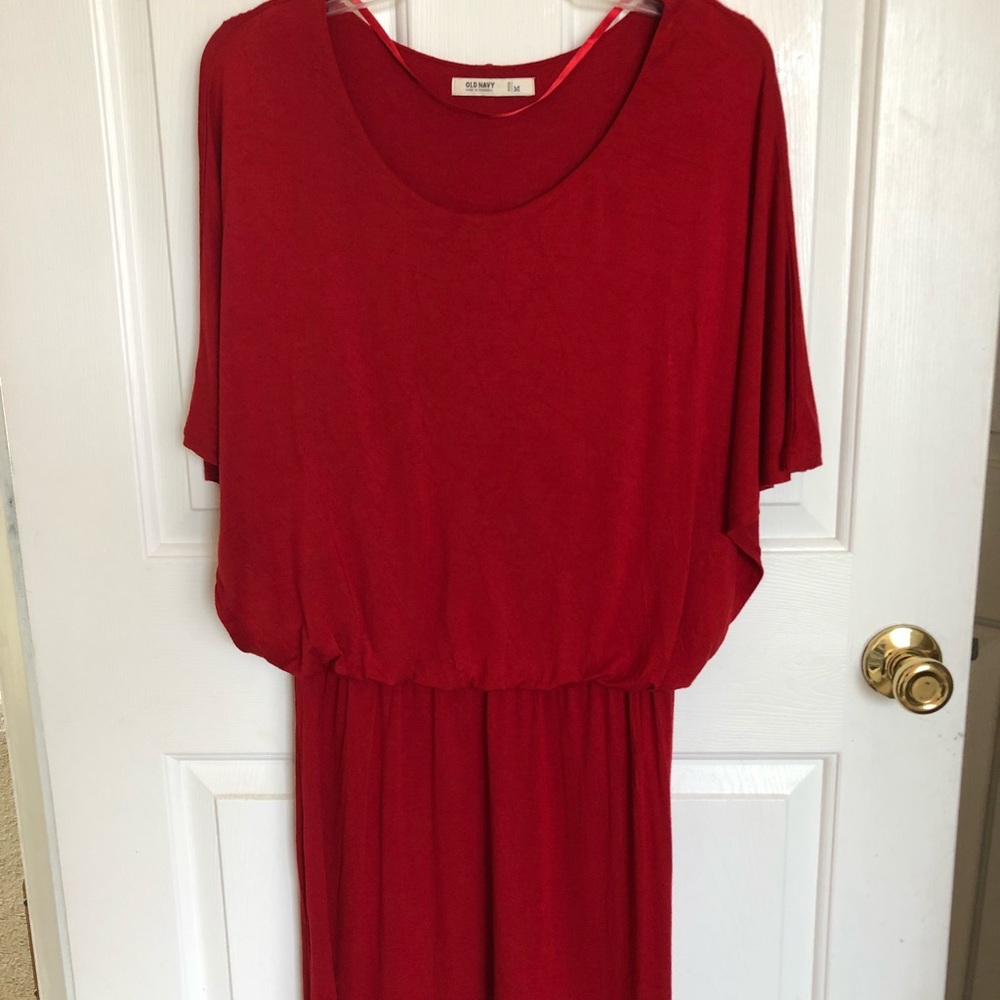 Red knee length dress